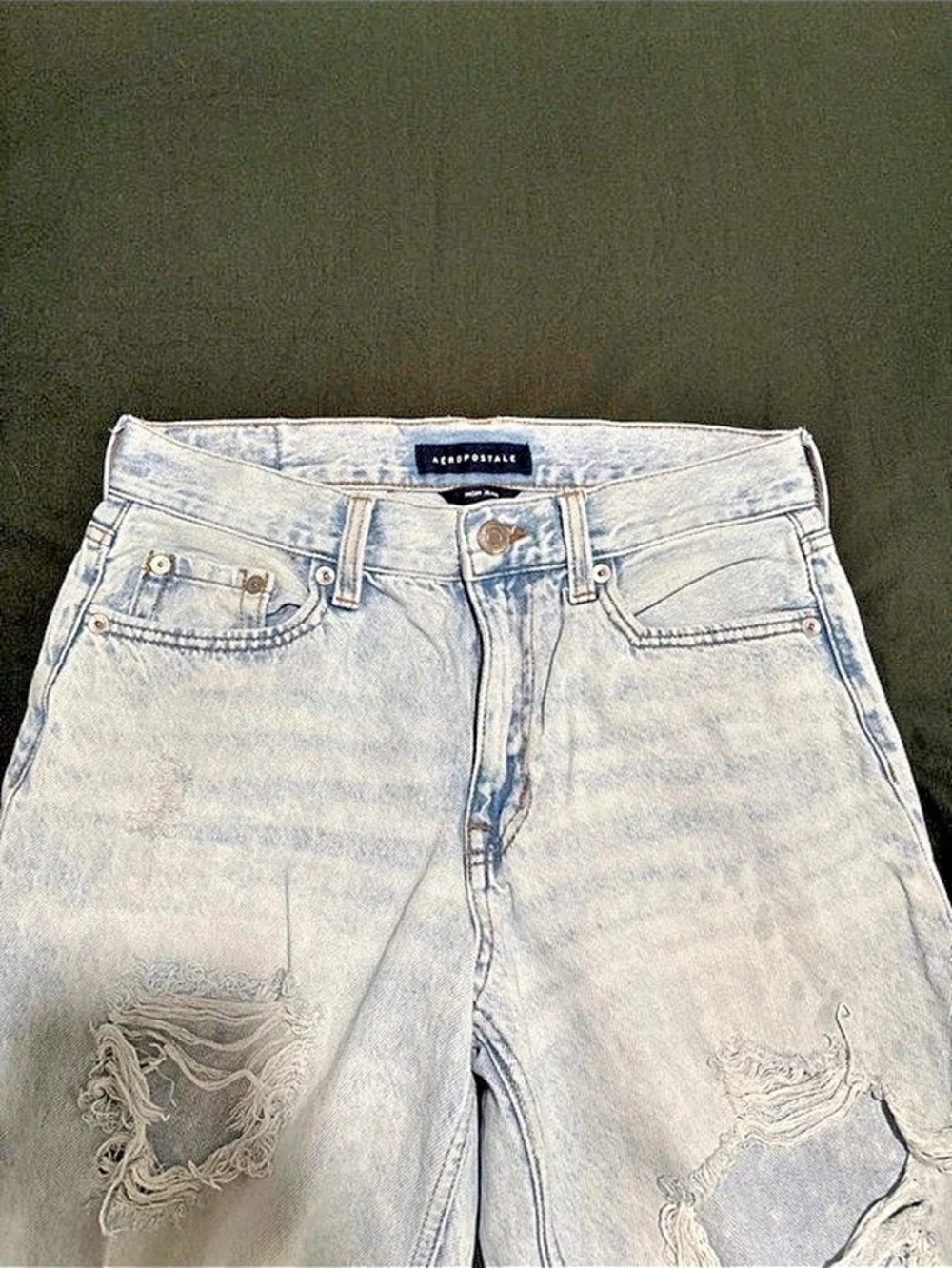 Aeropostale High Rise Mom Jeans Blue